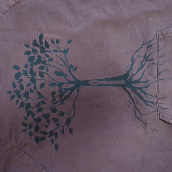 American Apparel Sweatshirt Brown Tree of Life Large Hoodie - Picture 4 of 7